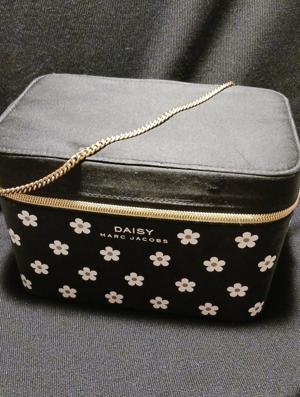 Marc Jacobs Black Floral Daisy Case with Gold Chain, Vintage